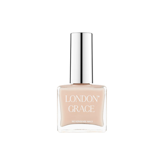 Milky pink nail polish bottle — London Grace Eve.