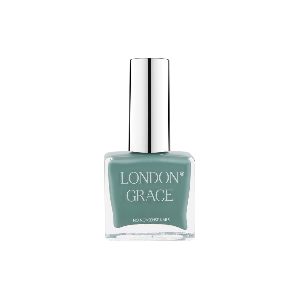 Sage green nail polish bottle — London Grace Fern.
