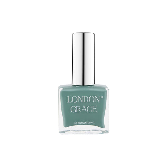 Sage green nail polish bottle — London Grace Fern.