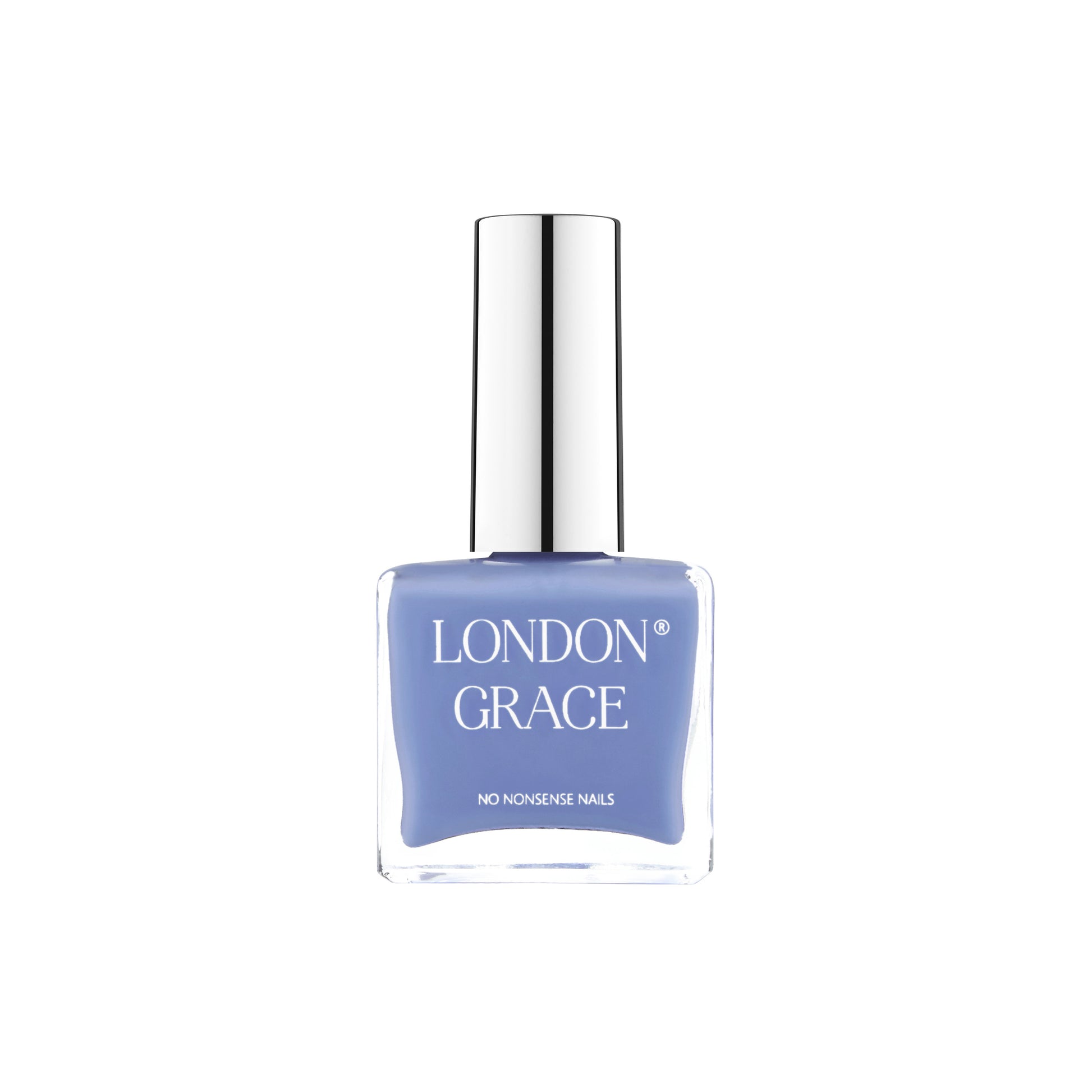 Cornflower blue nail polish bottle — London Grace Grace.