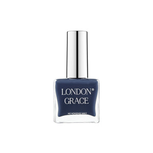 London Grace Iris Nail Polish – indigo shade, vegan, cruelty-free, and long-wearing.