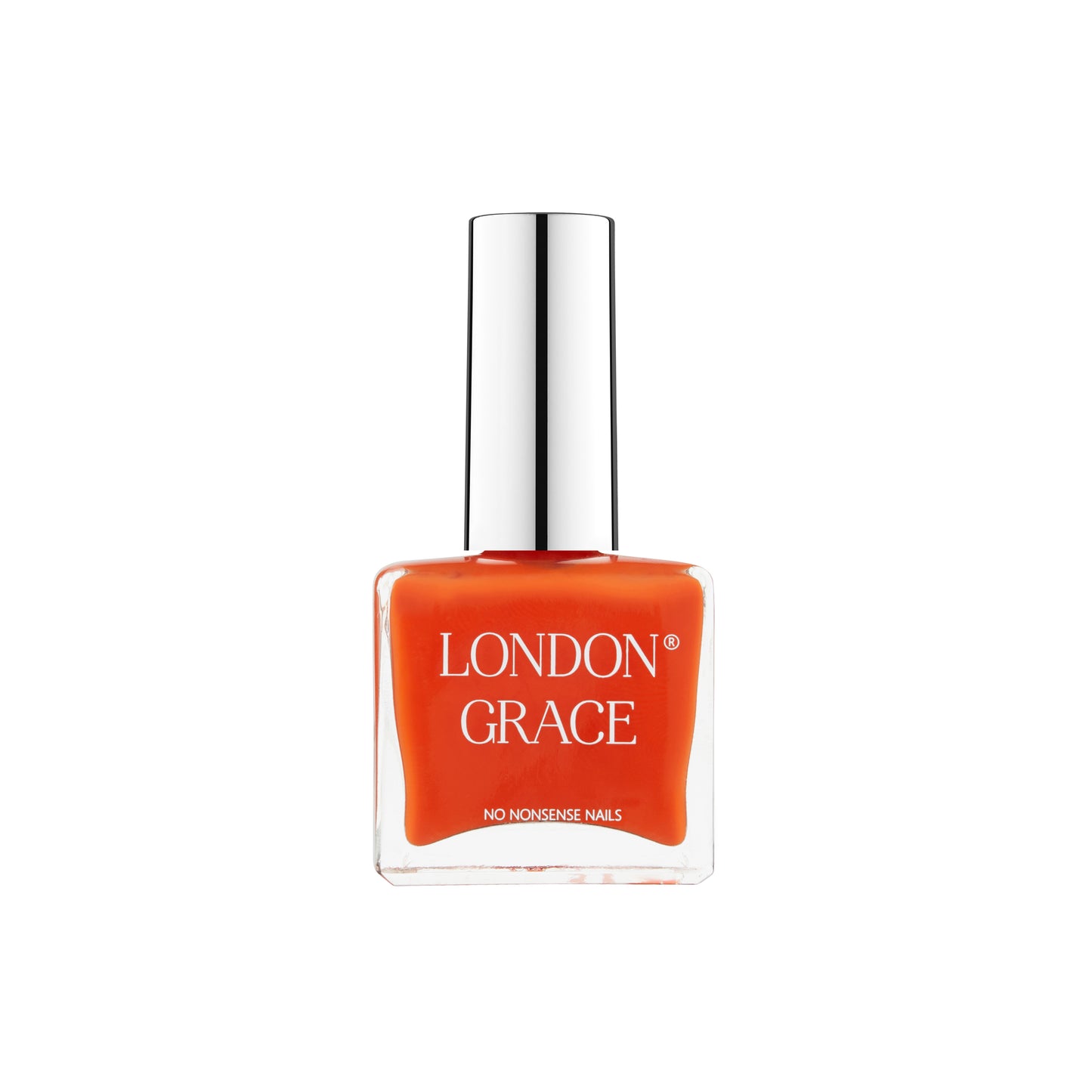 London Grace Laura Nail Polish – vibrant tangerine orange shade, vegan, cruelty-free, and chip-resistant.