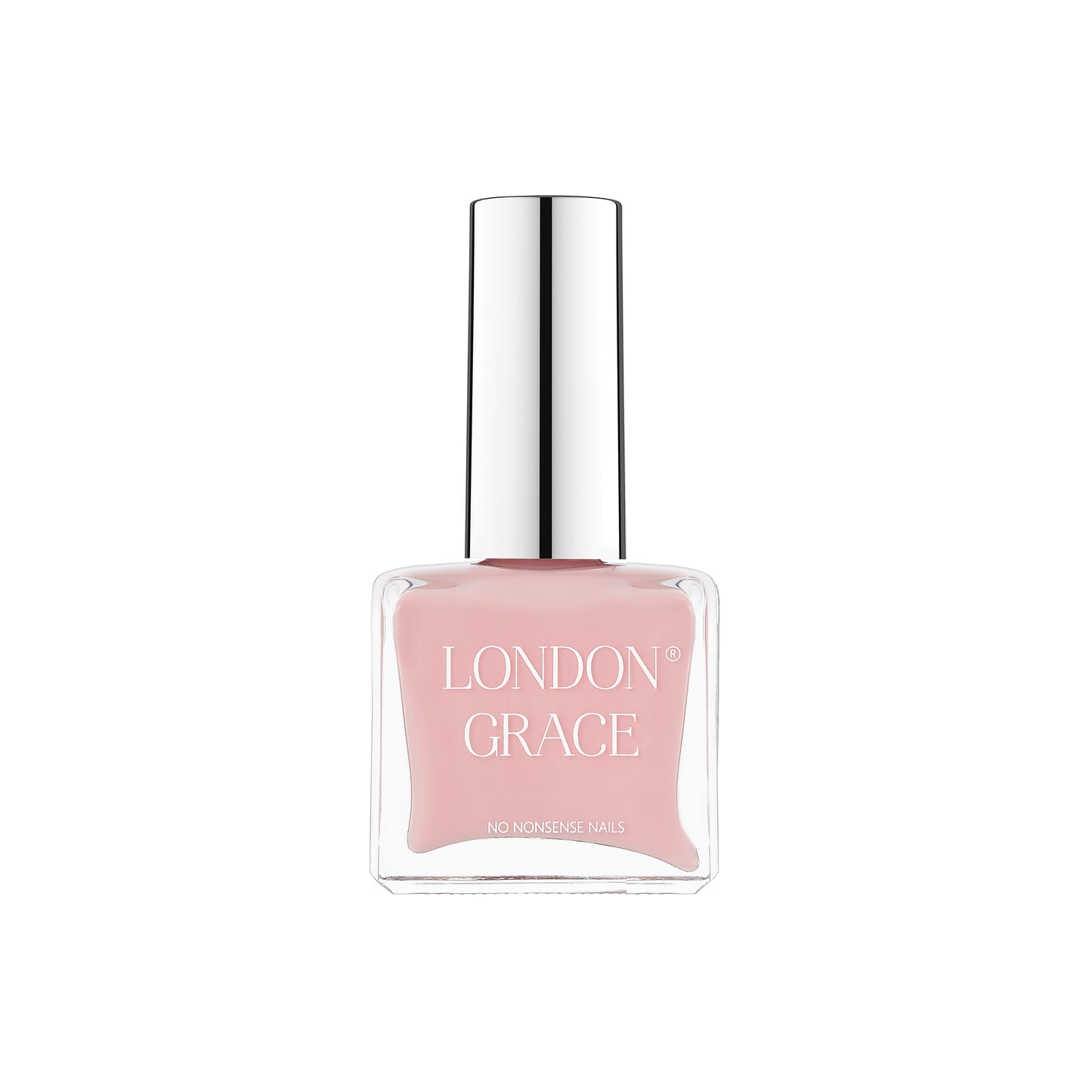 London Grace Mia Nail Polish – natural pink shade for a soft, laid-back pop of colour. Vegan, cruelty-free, and glossy finish.