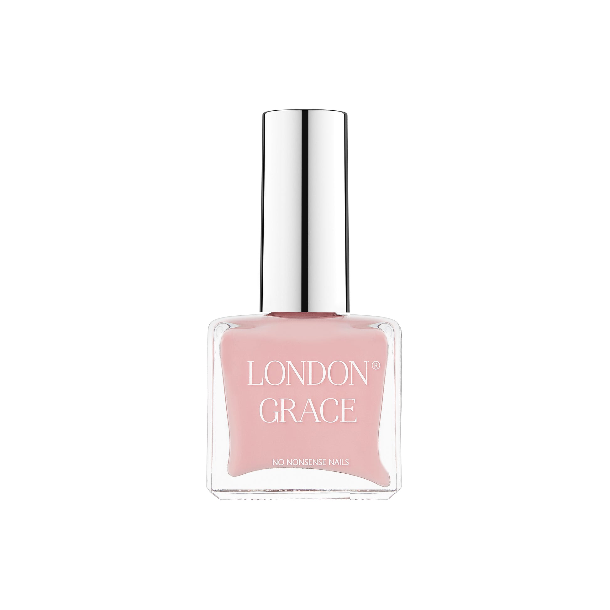 London Grace Mia Nail Polish – natural pink shade for a soft, laid-back pop of colour. Vegan, cruelty-free, and glossy finish.