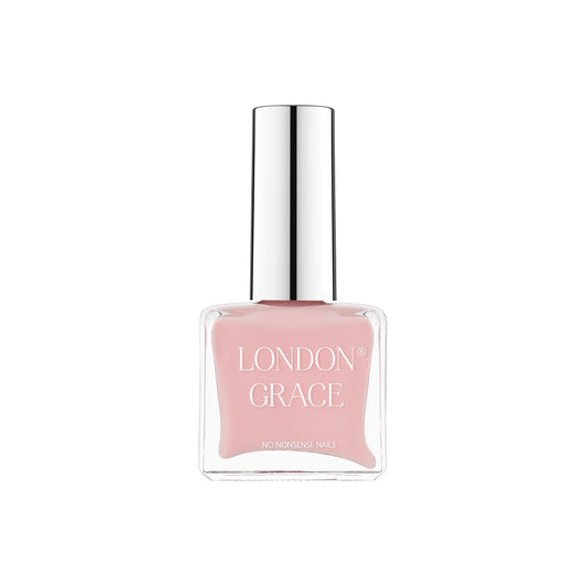 London Grace Mia Nail Polish – natural pink shade for a soft, laid-back pop of colour. Vegan, cruelty-free, and glossy finish.