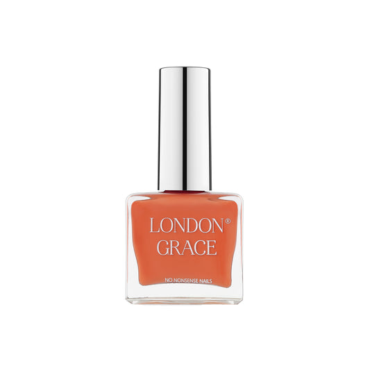 London Grace Millie Nail Polish – burnt orange shade inspired by desert sand dunes. Vegan, cruelty-free, and glossy finish.