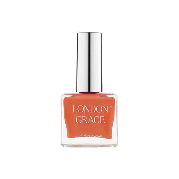 London Grace Millie Nail Polish – burnt orange shade inspired by desert sand dunes. Vegan, cruelty-free, and glossy finish.