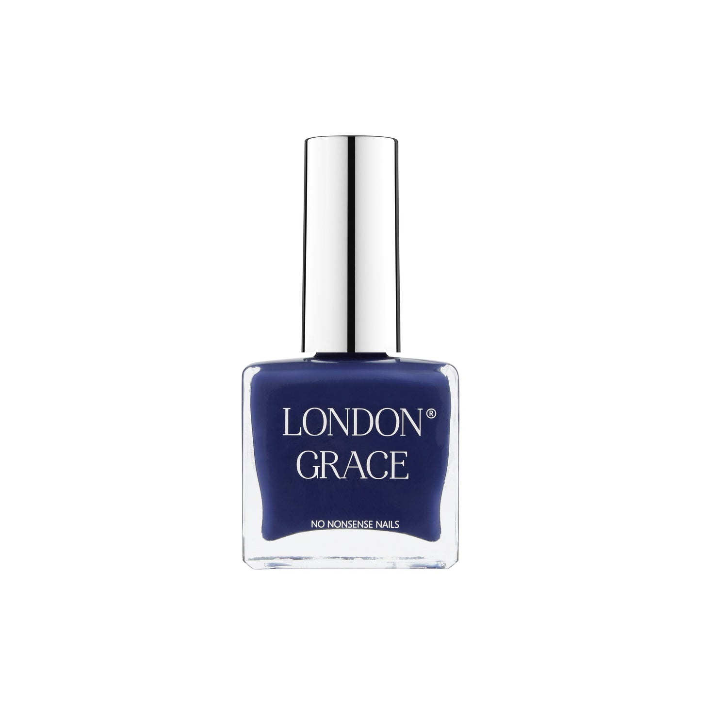 London Grace Oxford Nail Polish – deep crew blue. Vegan, cruelty-free, glossy, and long-wearing.