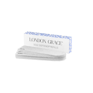 London Grace Sole Softener Refills, a pack of 5 buff and 5 smooth replacement pads for the Sole Softener Foot File.