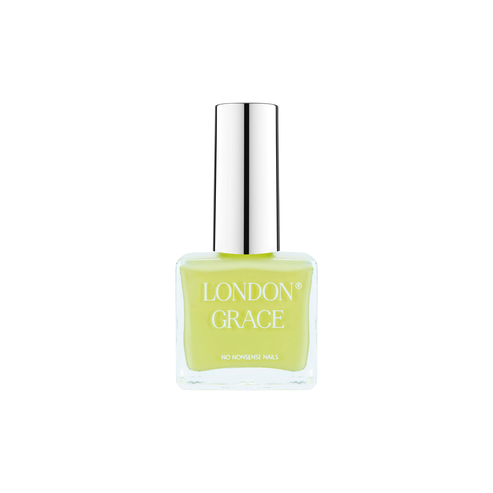 London Grace Sophie Nail Polish – pastel lime shade for a vibrant, fun manicure. Vegan, eco-friendly, and long-lasting.