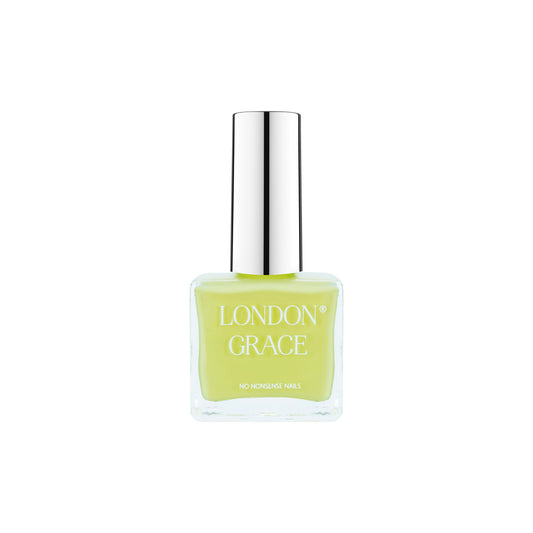 London Grace Sophie Nail Polish – pastel lime shade for a vibrant, fun manicure. Vegan, eco-friendly, and long-lasting.