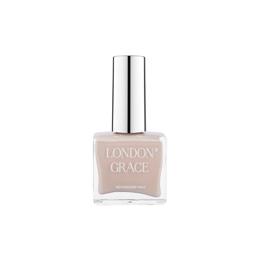 London Grace Willow Nail Polish – full-coverage nude with flattering undertones, highly pigmented, and glossy finish. Vegan and cruelty-free.