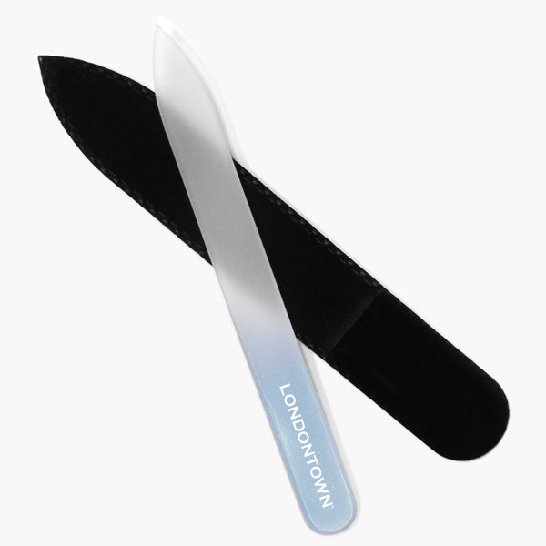 LONDONTOWN Glass Nail File Blue Chrome