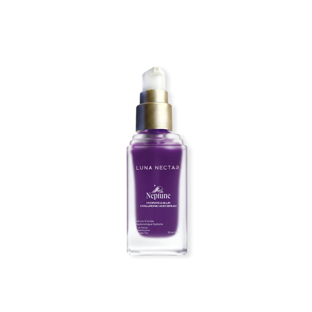 Neptune serum from Luna Nectar serum bottle on a white background