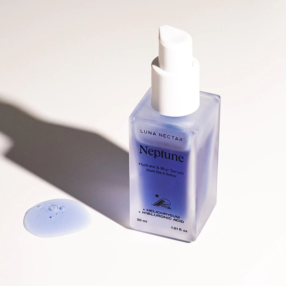  LUNA NECTAR Neptune Hyaluronic Acid Serum – hydrating, lightweight serum with HA, butterfly pea, and green tea.