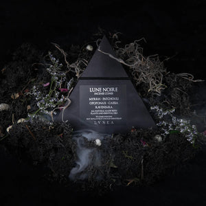 LVNEA LUNE NOIRE Incense Cones with a scent of opoponax, patchouli, cassia