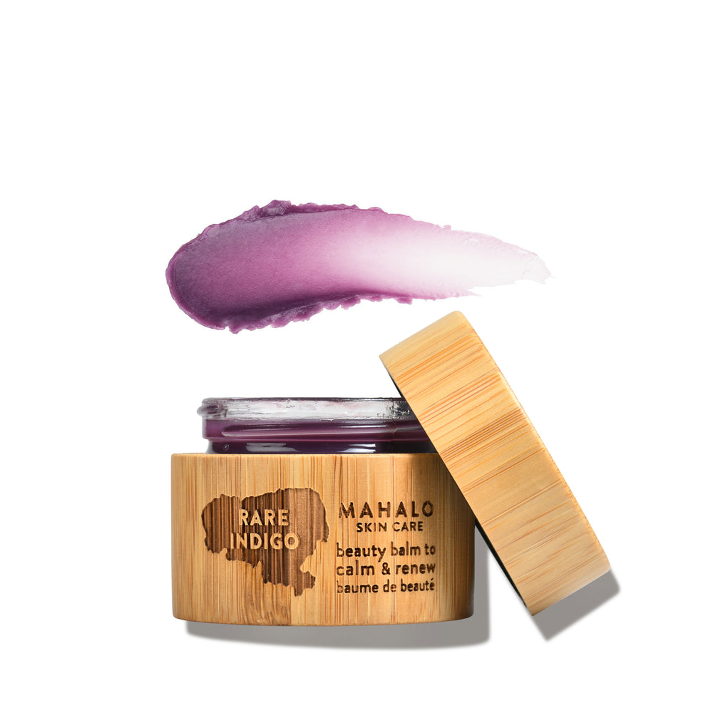 MAHALO The RARE INDIGO Beauty Balm - Luxurious violet-blue balm with botanical actives, vitamin C ester, antioxidants, and essential fatty acids