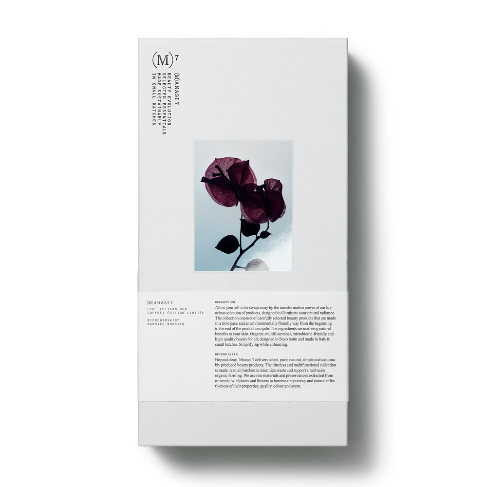 MANASI 7 Barrier Booster Limited Edition Box with Botanical Face Oil Armonia and Botanical Multi Balm Kaede – a skincare duo designed to hydrate, protect, and restore the skin’s natural barrier.