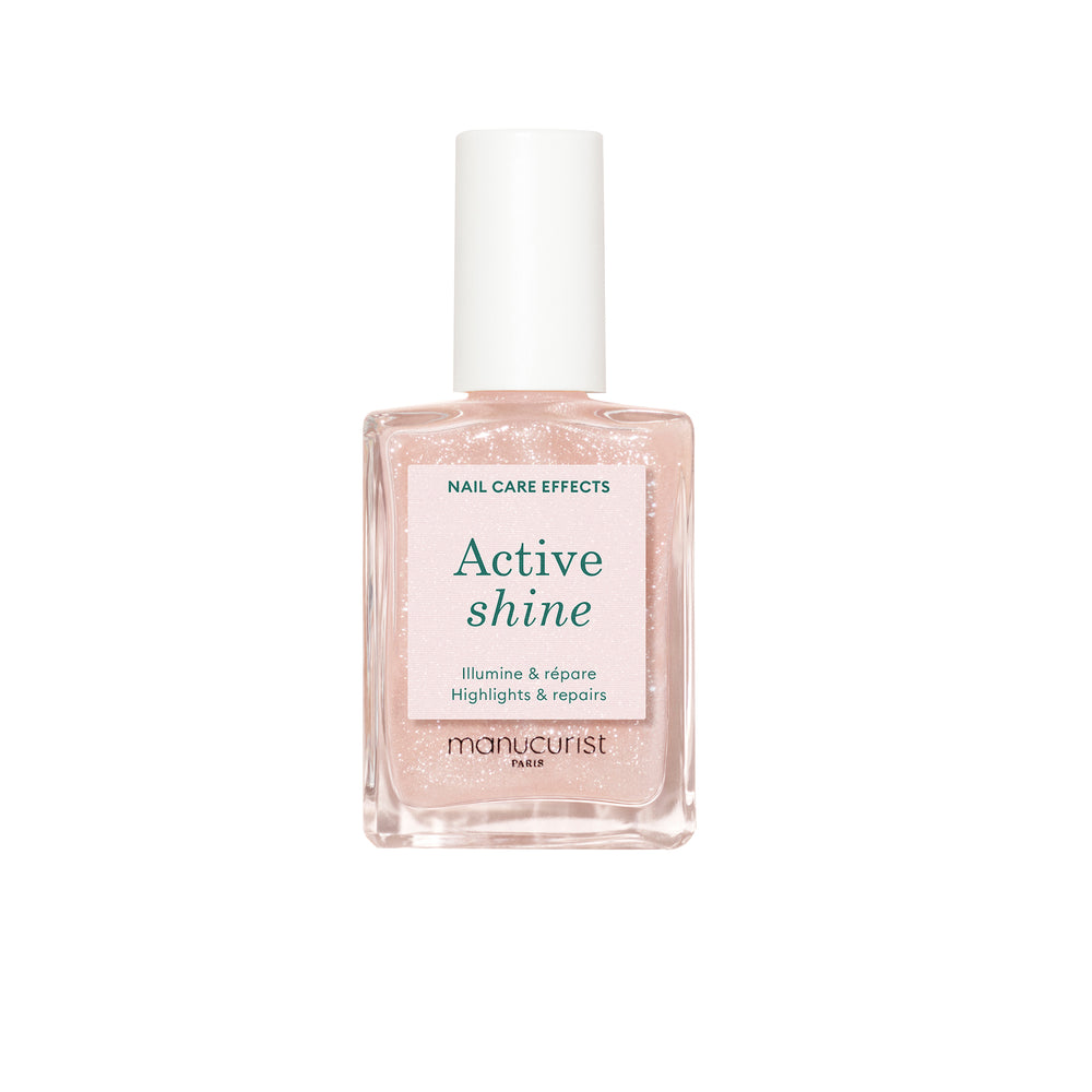 Manucurist nail care bottle with 'Active Shine' label on a white background
