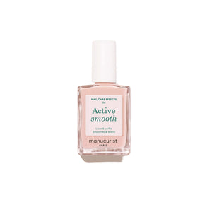 Bottle of MANUCURIST Active Smooth 00 CC Nail Polish, a satin pink nail perfector that smooths and unifies the nail surface.