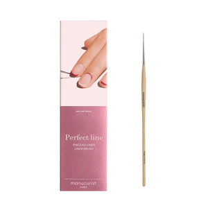 Manucurist Brush Nail Art Liner with ultra-fine synthetic bristles and curved wooden handle for precise French manicures and nail art designs.