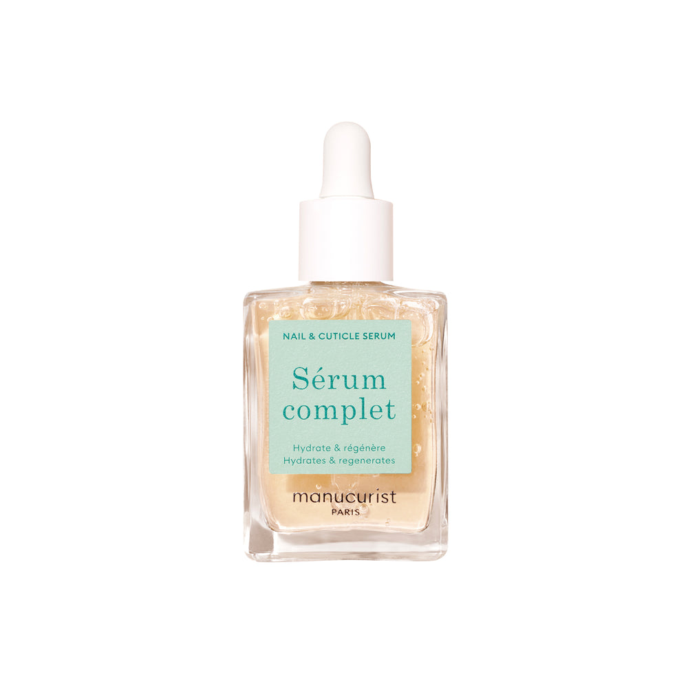 Manucurist nail and cuticle serum bottle on a white background