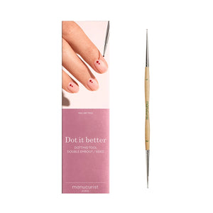 Manucurist Dotting Tool with dual precision tips and curved handle for easy nail art designs.