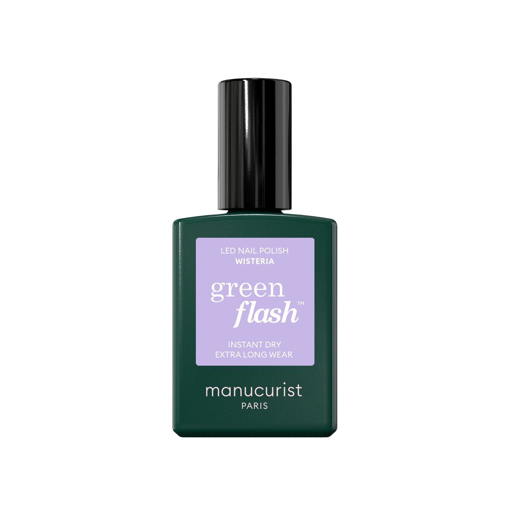 MANUCURIST Green Flash™ LED Nail Polish in Wisteria - Pastel purple shade with cool blue undertones, opaque coverage, eco-friendly gel polish