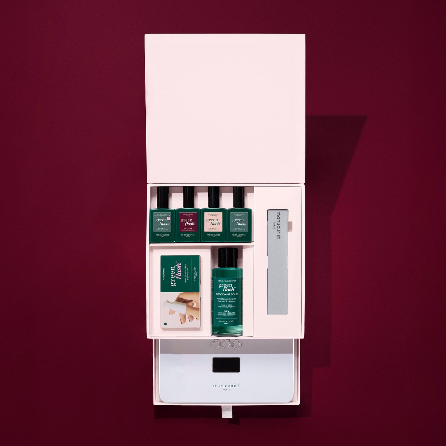 MANUCURIST Green Flash Retail Kit 36W Prune + Pale Rose
