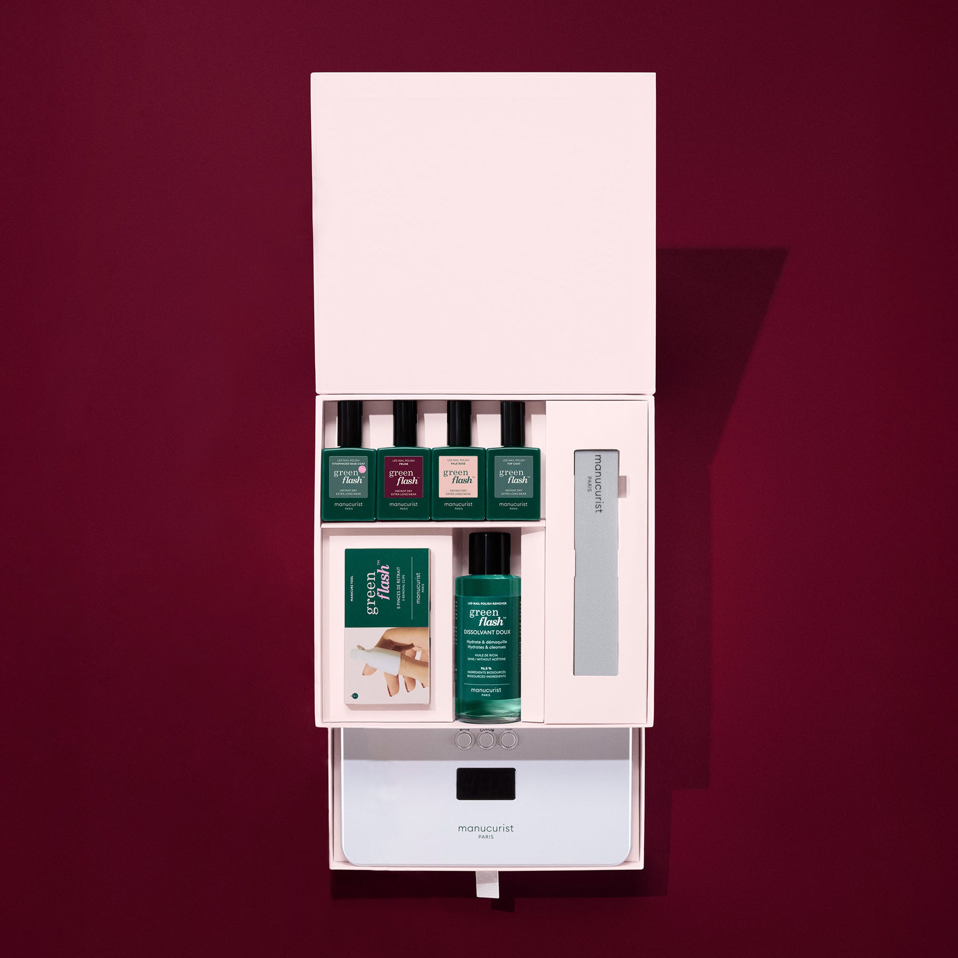 MANUCURIST Green Flash Retail Kit 36W Prune + Pale Rose