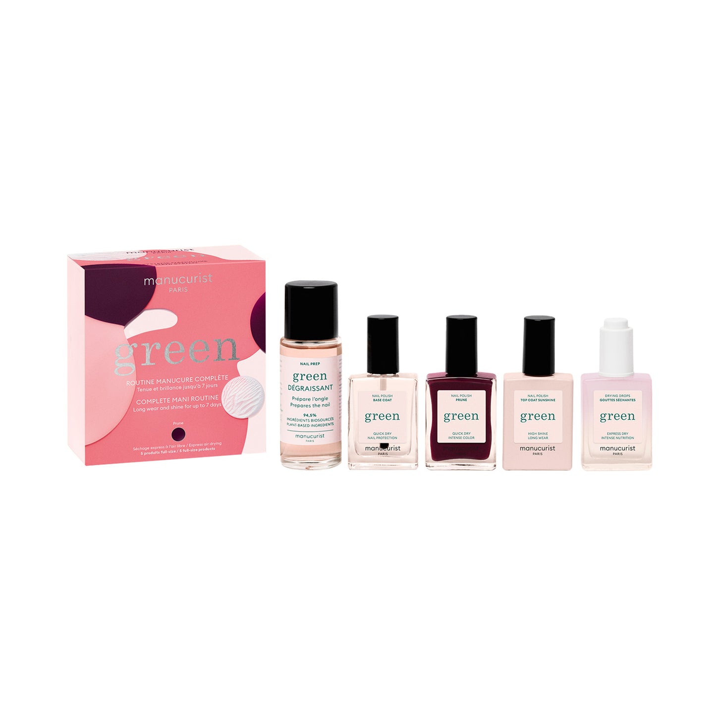 Manucurist Green Gift Set with nail care essentials and Prune polish