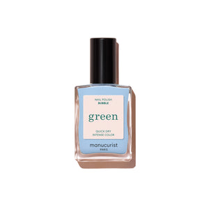 Manucurist Green™ Bubble—a cool light blue nail polish with grey undertones in a 15ml bottle.