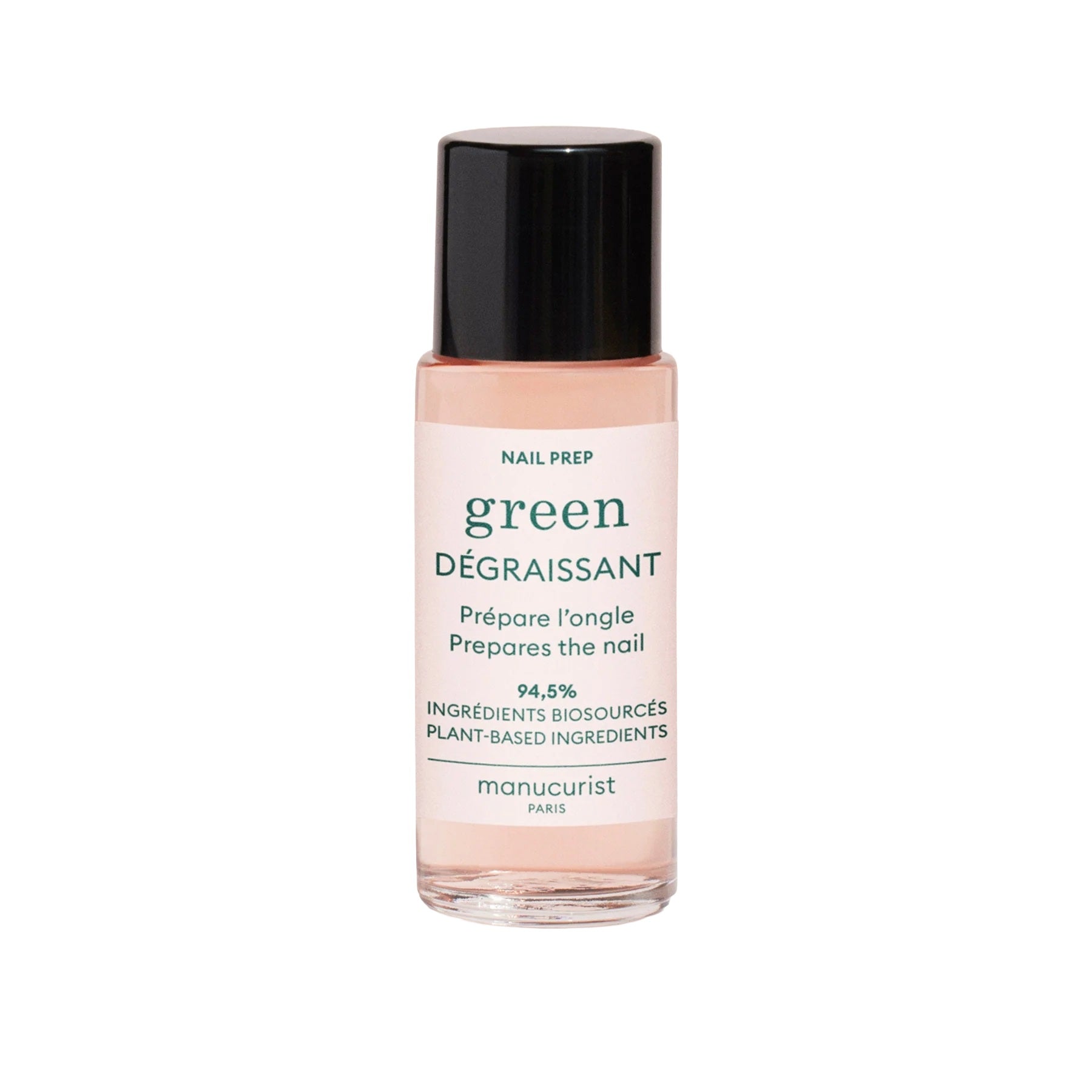 Manucurist Nail Prep Degreaser bottle, plant-based nail cleanser for longer-lasting polish wear.
