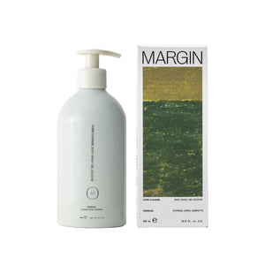 MARGIN Core Cleanse Body Wash – Veridian, ultra-hydrating body wash with niacinamide, glycerin, and gluconolactone, lightly scented with cypress, orris, and ambrette, 500 mL.