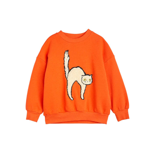 MINI RODINI Angry Cat Embroidered Sweatshirt ALWAYS SHOW