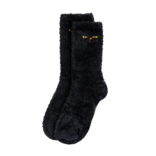 MINI RODINI Cat Eyes Fuzzy Socks Black ALWAYS SHOW