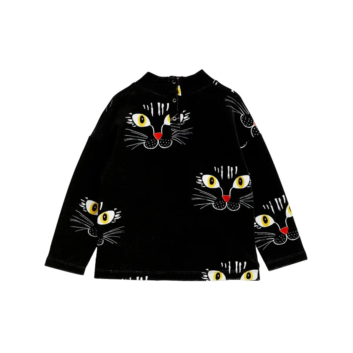 MINI RODINI Cat Face Velour Sweater ALWAYS SHOW