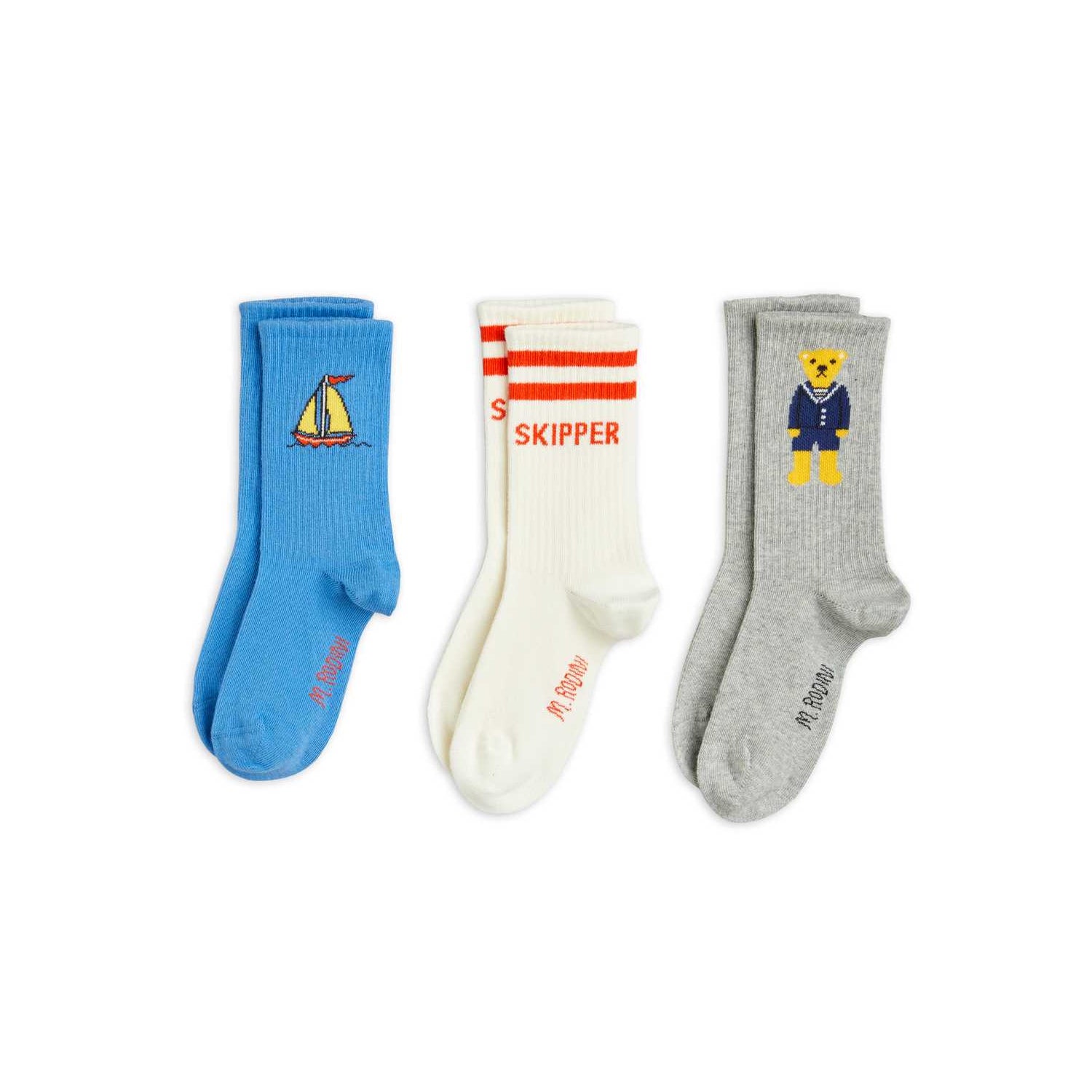 MINI RODINI Skipper Socks 3-Pack ALWAYS SHOW