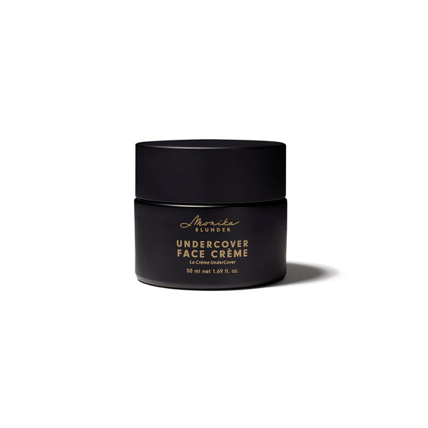 MONIKA BLUNDER BEAUTY Undercover Face Crème, a rich vegan moisturizer with alpine rose, edelweiss, and arnica to hydrate, smooth, and prep skin for foundation.