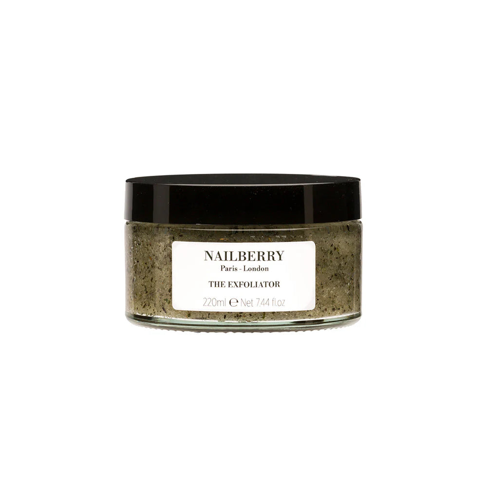 Nailberry The Exfoliator – 100% natural body, foot, and hand scrub with organic brown sugar, peppermint leaves, and eucalyptus essential oils.