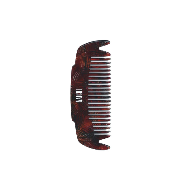 NATCHI COCO Dry Comb in red with wide teeth, designed for oiling and detangling dry hair.