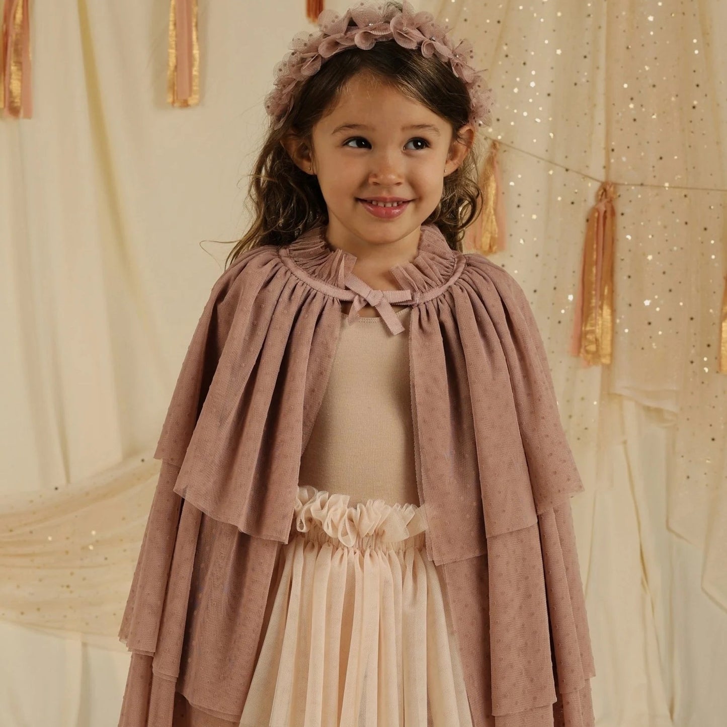 NORALEE Tulle Cape Dusty Rose