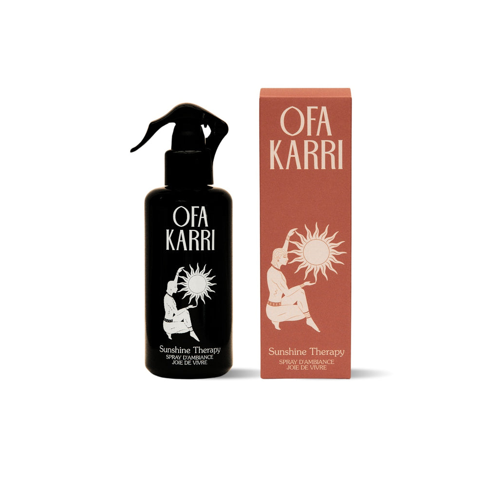 OFA Karri Sunshine Room Spray with organic essential oils, designed to refresh your space with floral and citrus notes.
