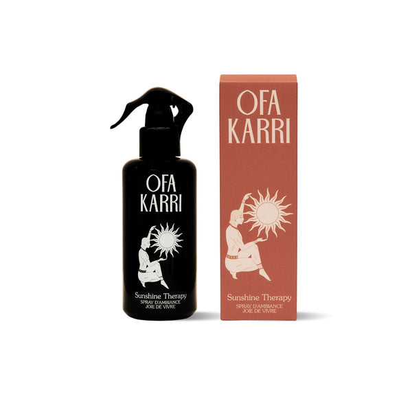 OFA Karri Sunshine Room Spray with organic essential oils, designed to refresh your space with floral and citrus notes.