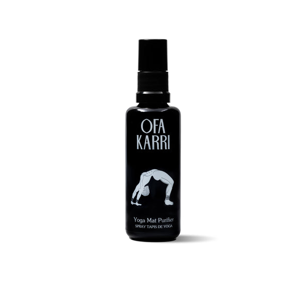 OFA KARRI Yoga Mat Purifier – a natural spray with organic essential oils to refresh and deodorize your yoga mat, featuring uplifting citrus and fresh notes.