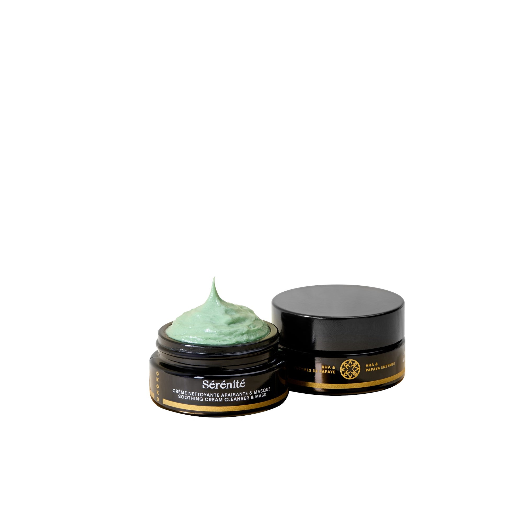 OKOKO COSMETIQUES Cream Cleanser & Mask with AHA & Papaya Enzymes Serenite