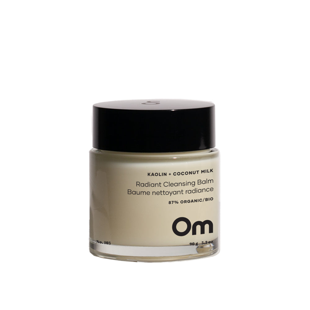 Om Organics Kaolin + Coconut Milk Radiant Cleansing Balm - Hydrating and nourishing cleansing balm for glowing, soft skin.