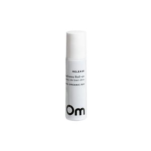 OM Organics Release Wellness Roll On – a 10ml essential oil blend with lavender, chamomile, and vetiver in a jojoba base.