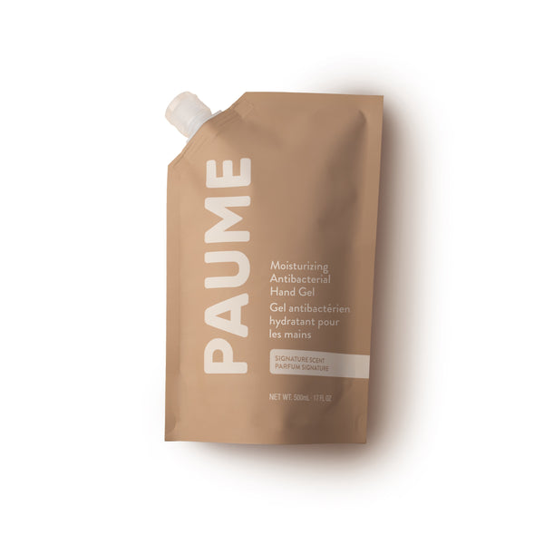 PAUME Moisturizing Hand Gel Refill Bag – 17oz eco-friendly refill for hydrated, clean hands with premium plant-based ingredients and a soothing scent. Perfect for refilling your travel bottle and pump.