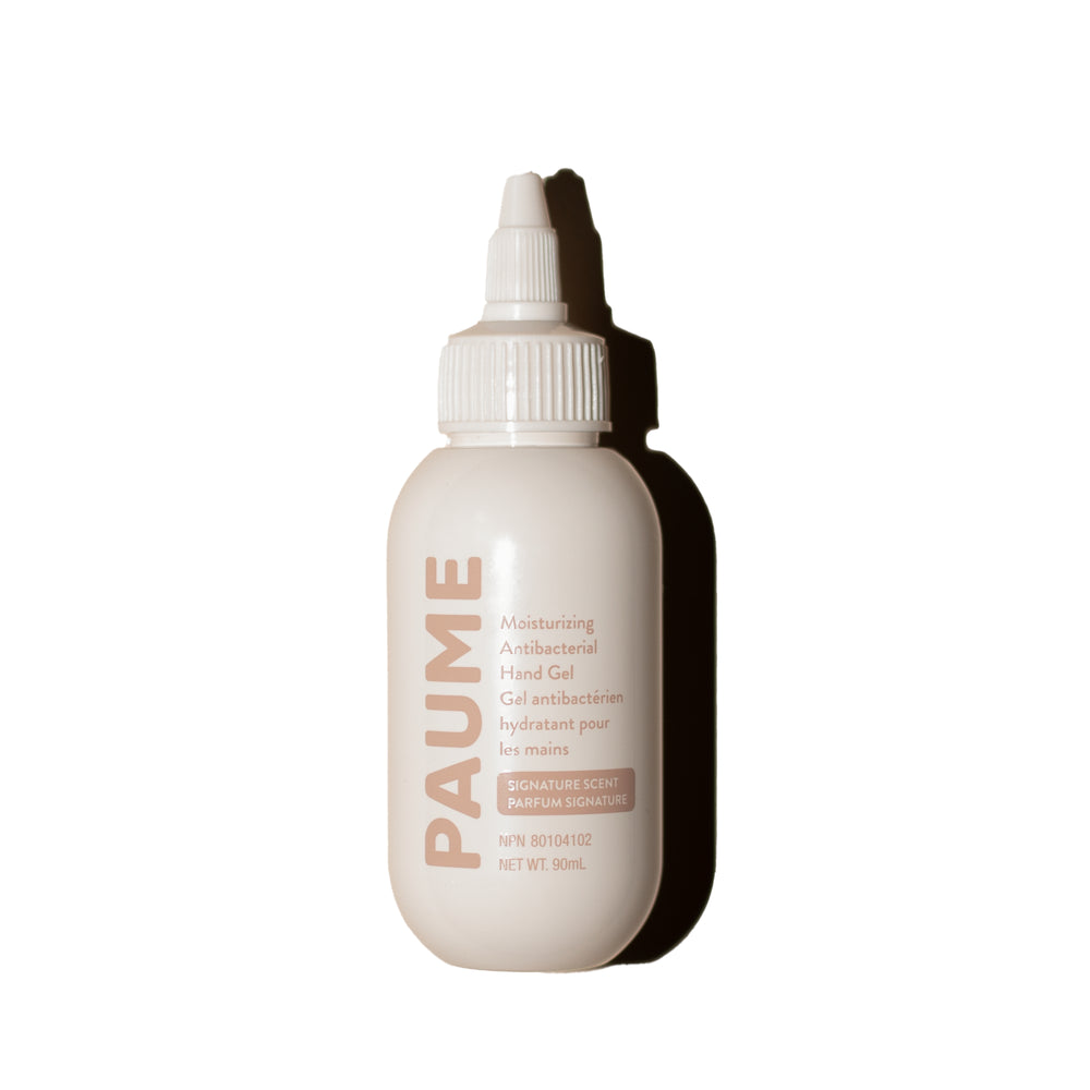 PAUME Moisturizing Hand Gel in a 30 mL squeeze bottle with a white cap, shown on a white background with a prominent shadow.